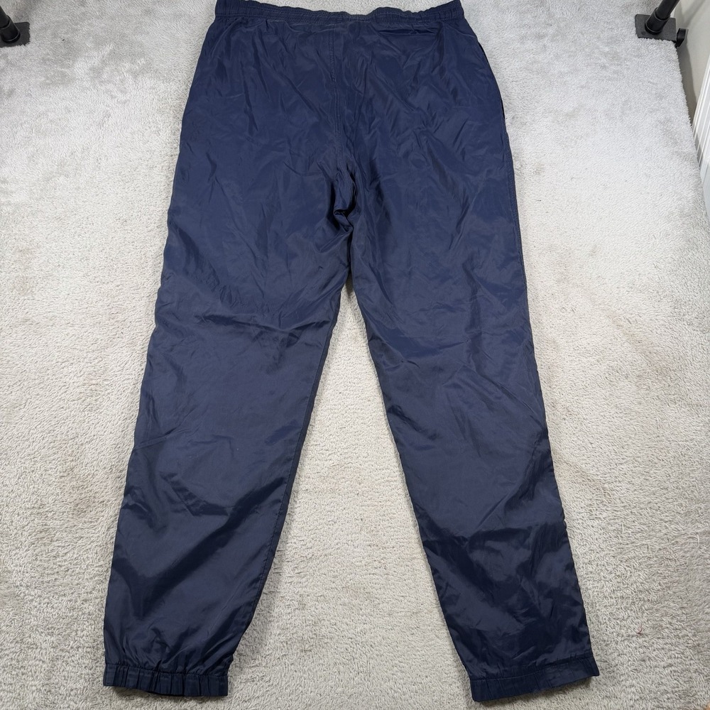 Vintage Adidas Windbreaker Pants Mens Large Navy Lined Drawstring Zip Ankle Gym - Picture 10 of 11
